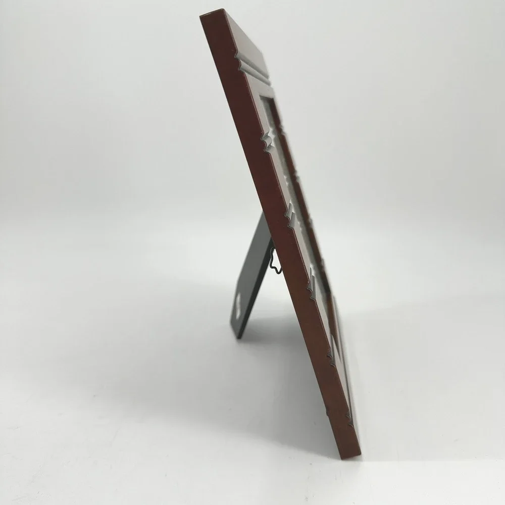 Wooden Photo Frame Dark Brown 5x7 Tabletop Display Stand Up Country